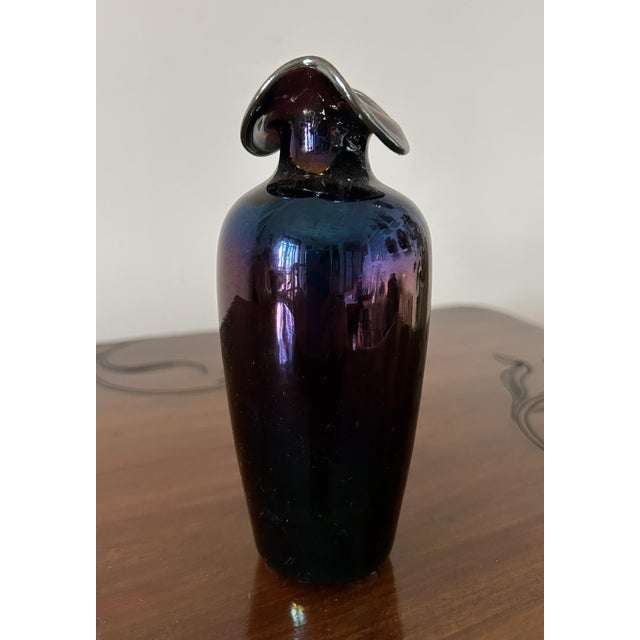 Art Nouveau Iridescent Glass Soliflore Vase with Sterling Overlay, 1890s For Sale - Image 4 of 16