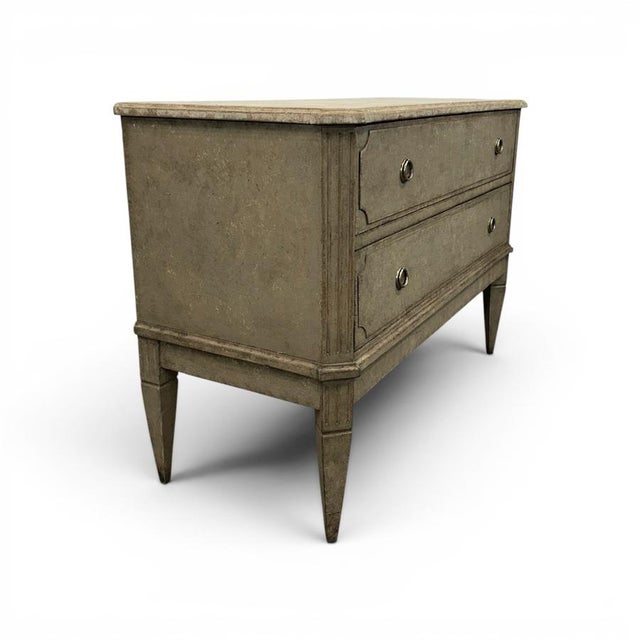 Tan Gustavian-Style Chests of Drawers, Set of 2 For Sale - Image 8 of 10