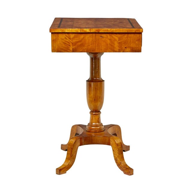 Traditional 19th Century Empire Revival Swedish Inlaid Birch Side Table, 1880s For Sale - Image 3 of 9