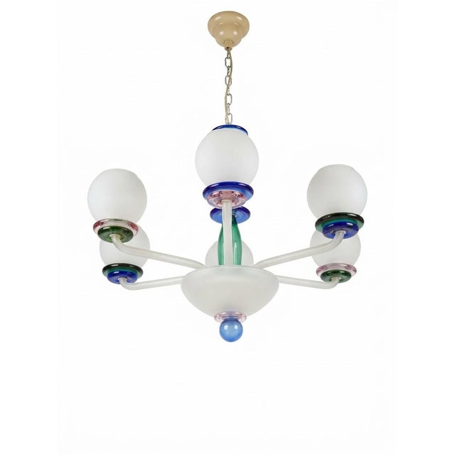 Mid-Century Modern Italian Murano Glass Chandelier, 1960s For Sale - Image 3 of 18