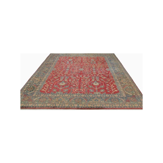 Elevate your home with this one-of-a-kind 11x15 Persian Mahal Style Area Rug, showcasing a captivating floral design in...