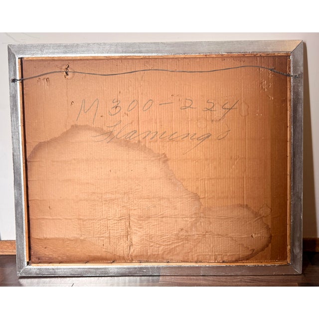 Vintage Flamingo Mirror in Silver Gilt Frame For Sale - Image 12 of 12
