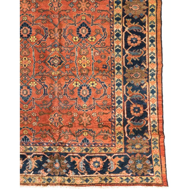 Early 20th Century Persian Rust and Navy Blue Mahal Ziegler Rug For Sale - Image 4 of 8