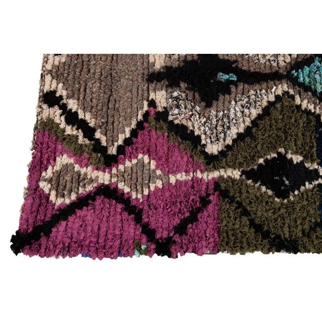 Mid 20th Century Vintage American Rag Handmade Multicolor Wool Rug For Sale - Image 5 of 10