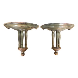 Vintage Classic Colonial Revival Wooden Wall Shelves - Pair For Sale