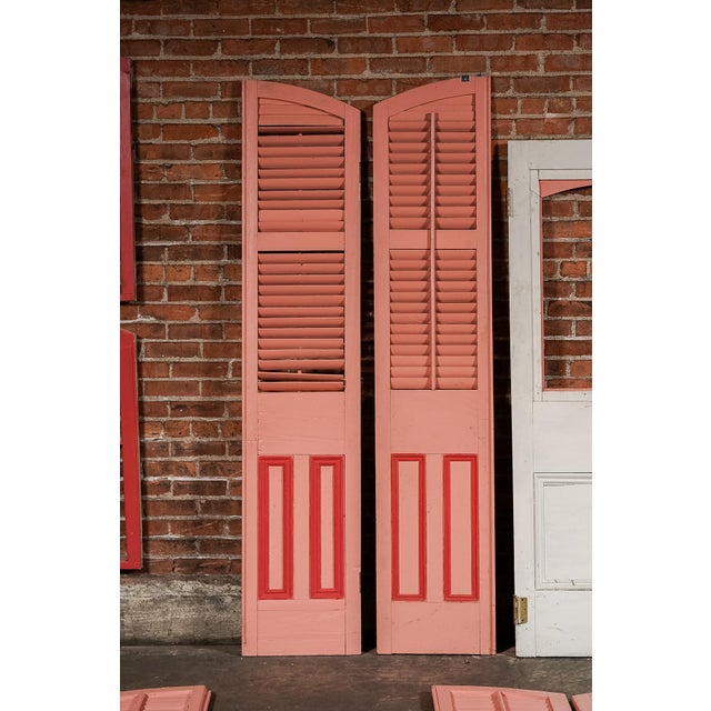 Antique Salvaged New Orleans Architectural Door & Window Panel Set For Sale - Image 4 of 14