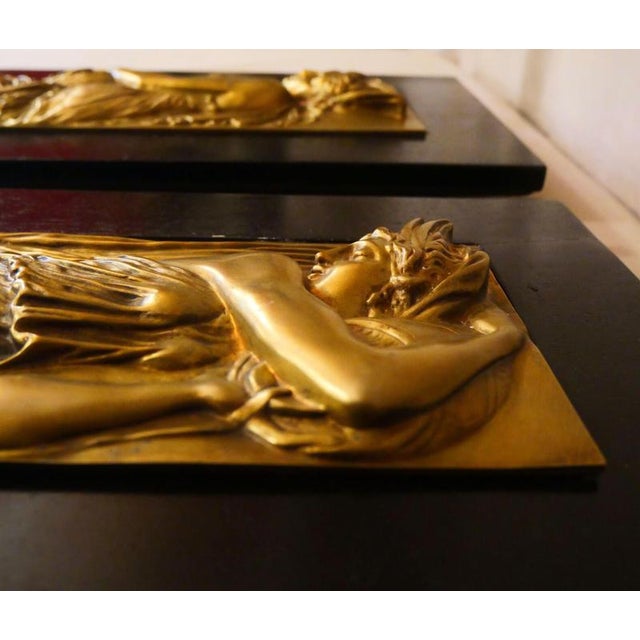 Art Deco Reliefs with the Nymphs of the Fountain, Early 20th Century, Bronzes, Set of 2 For Sale - Image 9 of 13