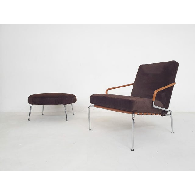 Set of Lounge Chair and Ottoman by Rodolfo Dordoni for Minotti Berman, Italy, 1990s For Sale - Image 10 of 18