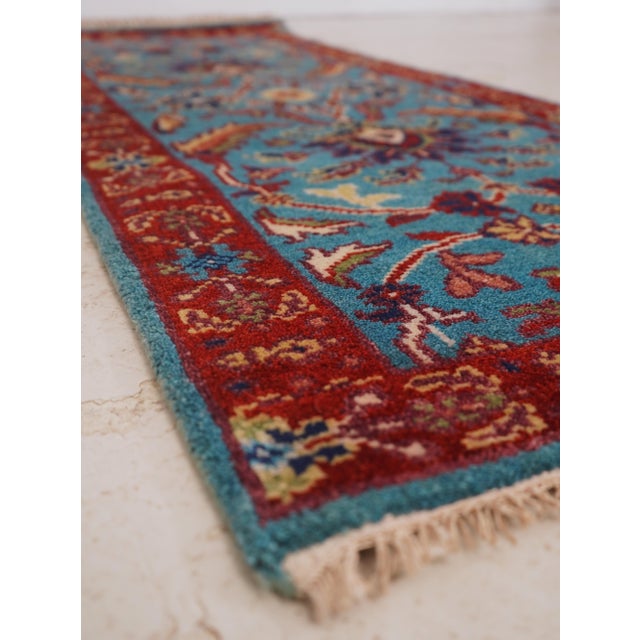 1990s Hand Woven 100% Wool Approx. 2.5’ X 6’ Runner Rug For Sale - Image 5 of 10