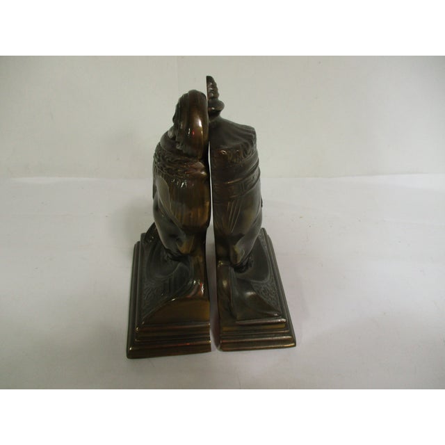 1940s Vintage Asian Brass Bookends - Pair For Sale - Image 5 of 12