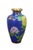 Chinoiserie Early 20th Century Pair of Chinese Cloisonne Cobalt Blue Floral Peonies Butterfly Vases Urns 7" For Sale - Image 3 of 13