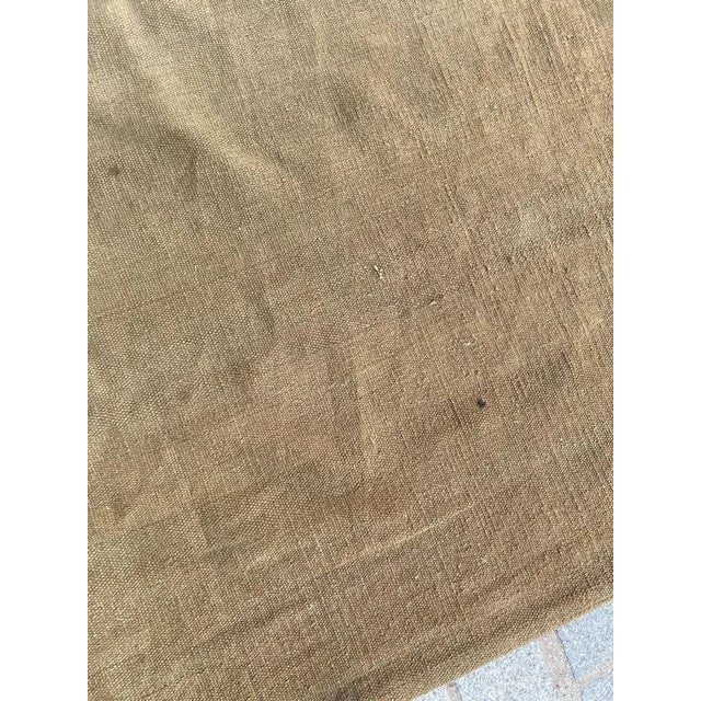 Vintage Indian Modern Khaki Color Flat Rug For Sale - Image 6 of 13