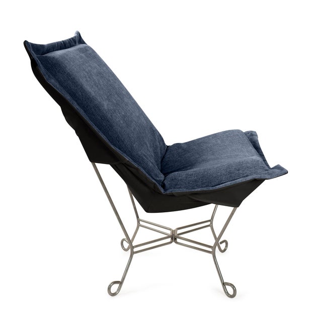 Contemporary Komodo Navy Puff Chair and Frame For Sale - Image 3 of 7