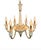 Vintage Porcelain Solid Brass 6 Light Ceramic Off White Tulips Traditional Chandelier by Lenox For Sale - Image 9 of 9