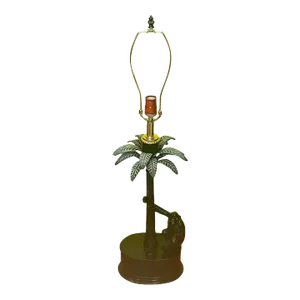 Bronze Palm Tree Chimpanzee Table Lamp -Maitland Smith 1970's