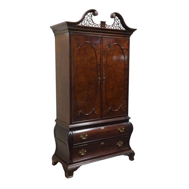 CENTURY FURNITURE Flame Mahogany Traditional Style 47" Bombay Clothing Armoire / Media Cabinet 88.5" High 47.5" Wide 20.5"...