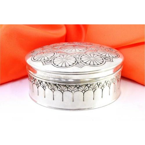 Silver Silver Box with Concentric Circles For Sale - Image 8 of 8