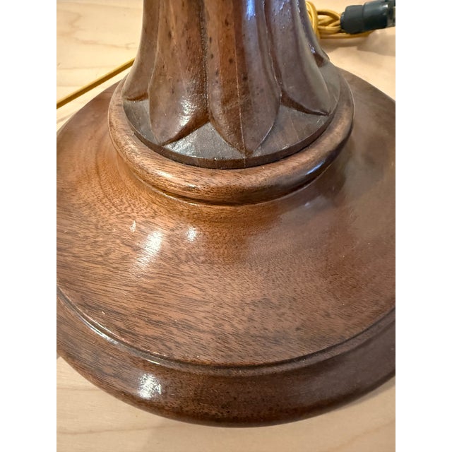 Vintage Regency Style Mahogany Candlestick Lamps - a Pair For Sale - Image 12 of 15