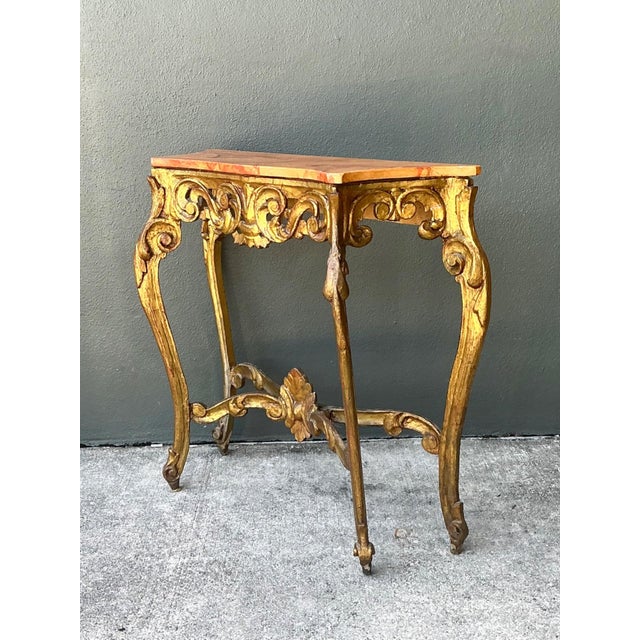 Vintage Italian Rococo Style Console Table For Sale - Image 11 of 18
