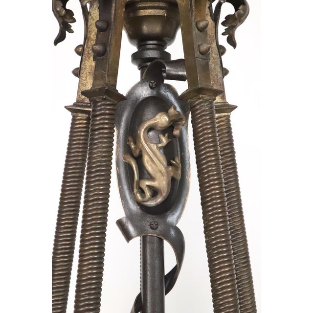 Early 20th Century Antique Neo Rococo Cast Bronze Chandelier - Restored For Sale - Image 5 of 11
