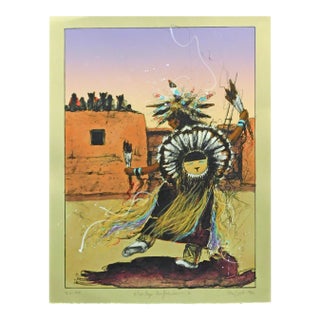 Larry Fodor "Moenkopi Buffalo Dancers 2" Original Color Lithograph H.Signed For Sale