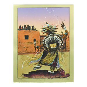 Larry Fodor "Moenkopi Buffalo Dancers 2" Original Color Lithograph H.Signed