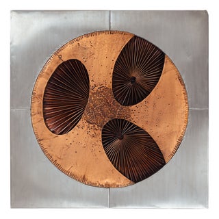 Brutalist Mixed Metal Artwork by Sammy Tsui, 1960s For Sale