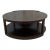 Vintage Two Tier Round Wood Coffee Table on Casters For Sale