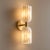 Metal Handcrafted Brass & Natural Alabaster, Double Wall Sconces, Bathroom & Bedroom Lighting - Pair For Sale - Image 7 of 9