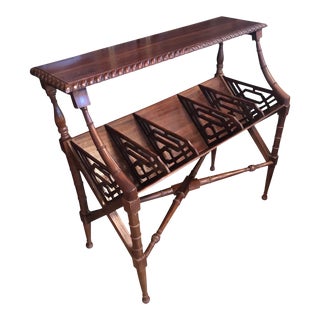 Chinoiserie Faux Bamboo Book Trough Console Table For Sale
