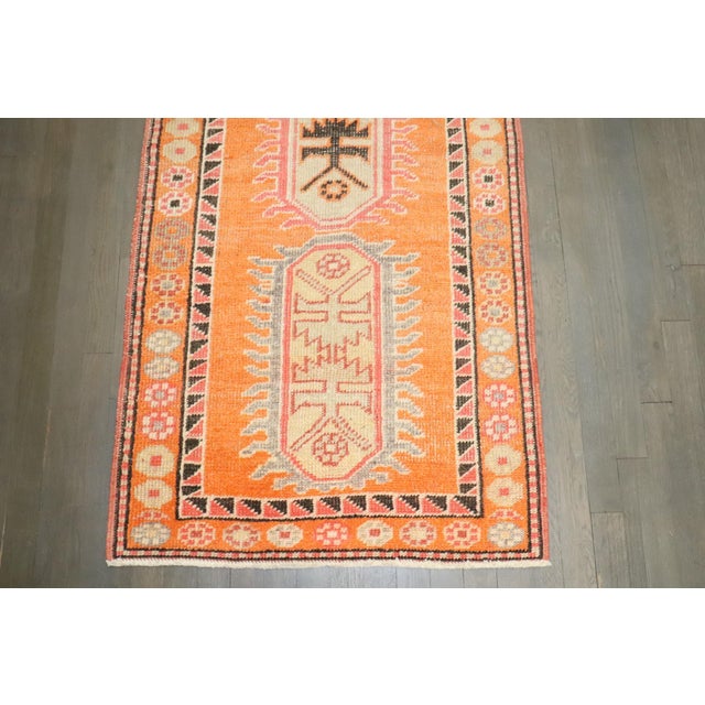 Turkish Vintage Orange Anatolian Turkish Runner - 2'7" x 12'5" For Sale - Image 3 of 8