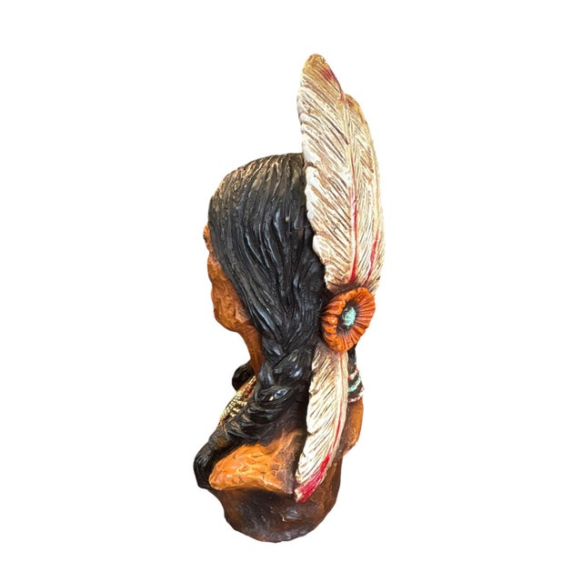 American Native American Chief Bust by v. Kendrick, Signed For Sale - Image 3 of 12
