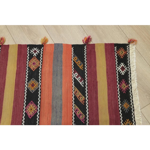 1960s Turkish Red Hand Knotted Kilim Square Rug For Sale - Image 10 of 13