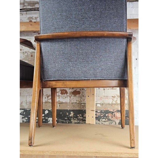 Pair of Mid-Century Modern Accent Chairs - Gray (New Fabric) For Sale In Providence - Image 6 of 8