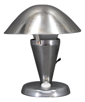 Bauhaus Adjustable Chrome Mushroom Table Lamp, Czechoslovakia, 1930s