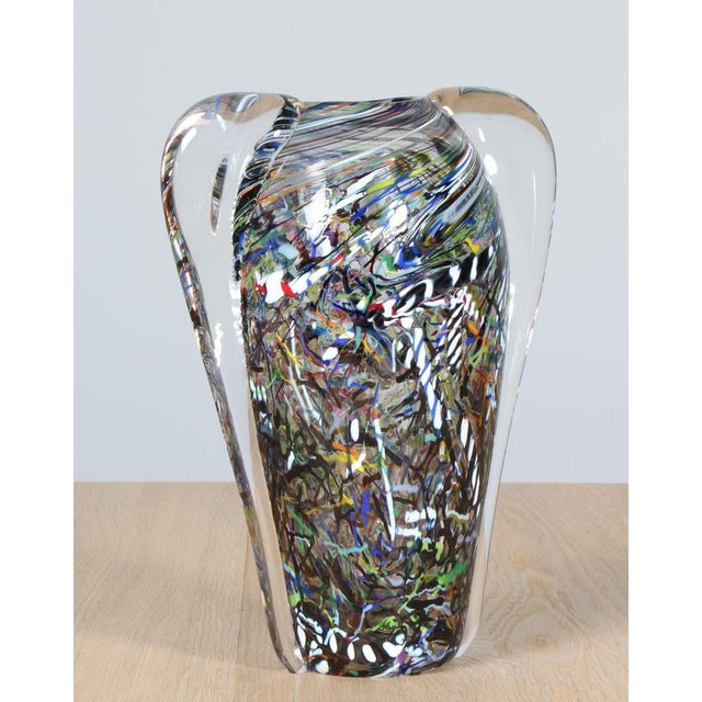 Bertil Vallien vase in art glass. Made by Kosta Boda. Signed. This piece is attributed to the mentioned designer/maker. It...