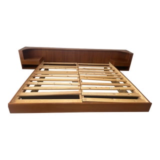 1960s Mid Century Modern Danish Teak King Bedframe For Sale