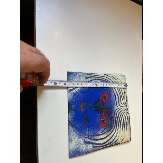 Enamel and Copper Wall Plaque by Jacob Hull, 1970s For Sale - Image 8 of 11