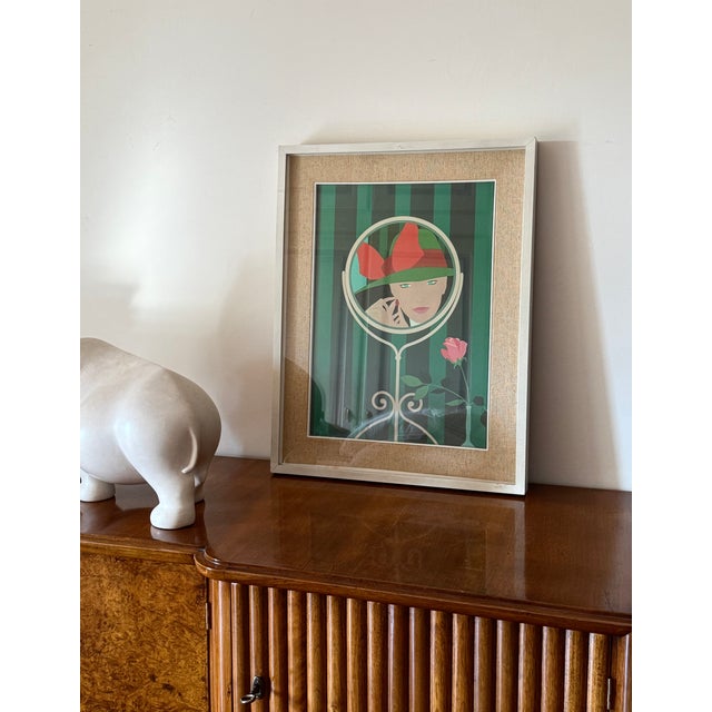 Wood Amleto Dalla Costa, Original Serigraph Framed, Milan Italy 1980s For Sale - Image 7 of 10