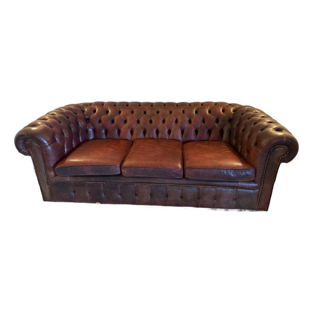 1970s Oxblood Chesterfield Sofa For Sale