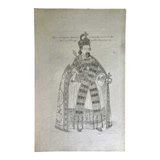 Mid 19th Century Etching Reproduction of Emperor Sigismond by French Artist Nicolas Xavier Willemin For Sale