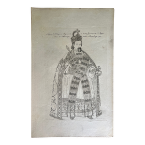 Mid 19th Century Etching Reproduction of Emperor Sigismond by French Artist Nicolas Xavier Willemin