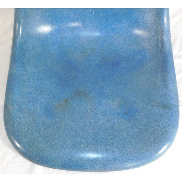 1960s Vintage Elephant Grey (Aka Blue) Herman Miller Rar Fiberglass Rocking Chair With Chrome Legs For Sale - Image 11 of 18