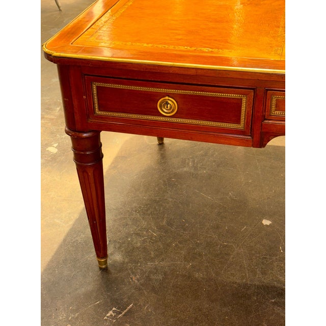 Large 19th C. French Louis XVI Walnut Bureau Plat For Sale - Image 4 of 11