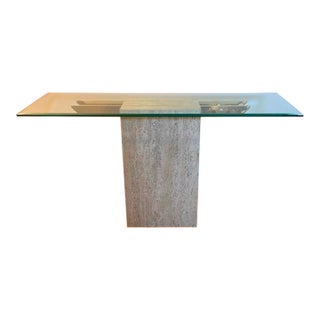 Console Table in Travertine For Sale