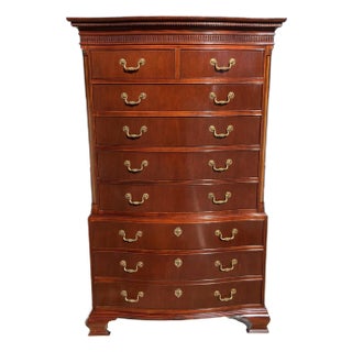Baker Furniture Inlaid Mahogany Chest of Drawers For Sale