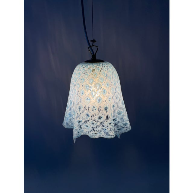 Blue Macrame Handkerchief Pendant Lamp from La Murrina, 1990s For Sale - Image 8 of 18