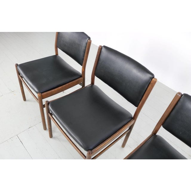 Wooden Chairs with Leatherette Upholstery, Italy, 1960s, Set of 3 For Sale - Image 13 of 18