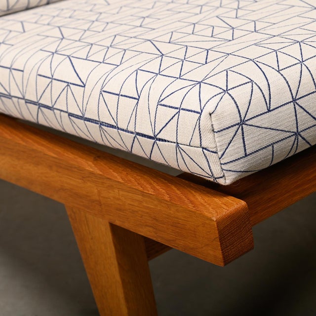 AP71 Lounge Chair in Oak and Graphic Fabric for Ap Stolen by Hans J. Wegner, Denmark For Sale - Image 10 of 17