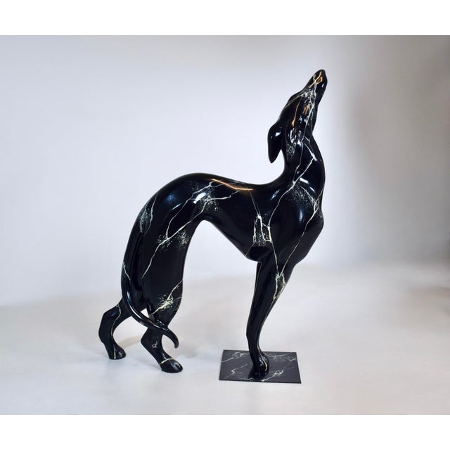 Art Deco Style Life Sized "Pat the Dog" Greyhound Figural Statue For Sale - Image 4 of 13